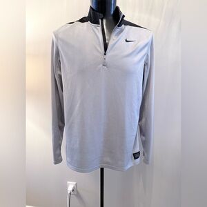 Nike Men's Light Gray and Black Golf Quarter Zip